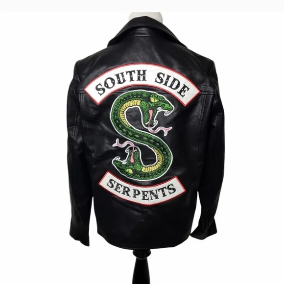JUGHEAD RIVERDALE SOUTHSIDE SERPENTS MEN WOMEN BIKER Faux Leather Medium - Picture 3 of 14